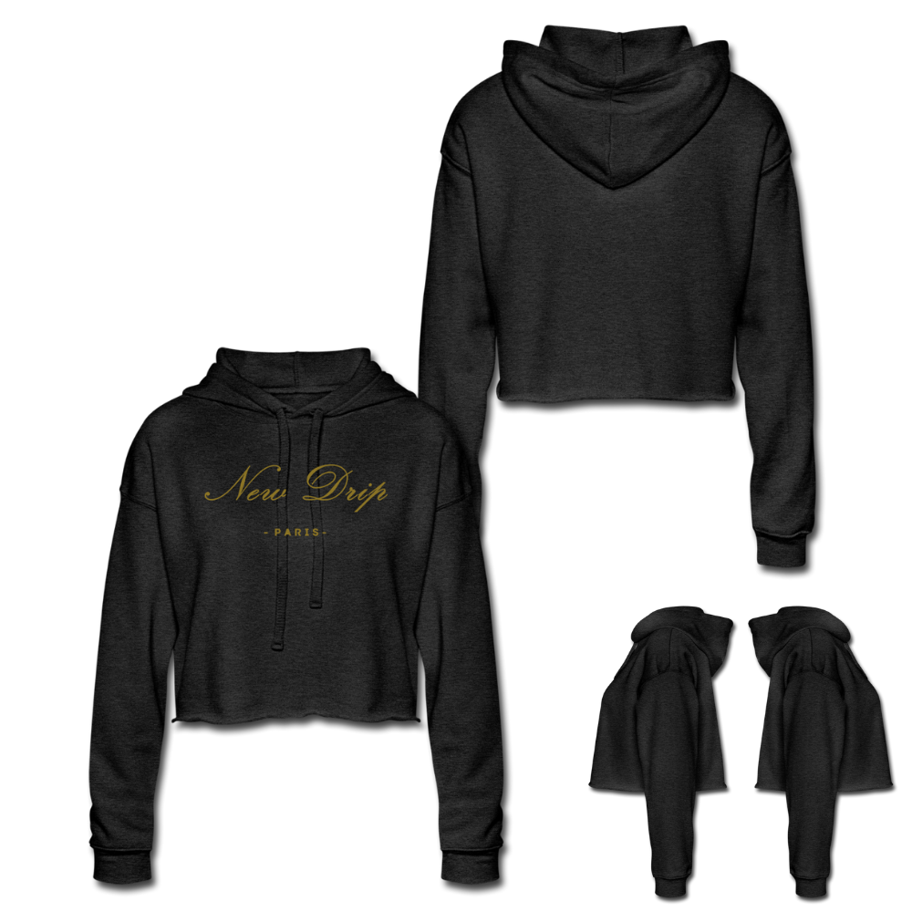 New Drip Paris™ - Black Series Classic Gold Cropped Hoodie